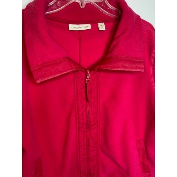 Coldwater Creek Size M Pink Jacket Fleece Full Zip Pockets Stretch Womens - Picture 3 of 4